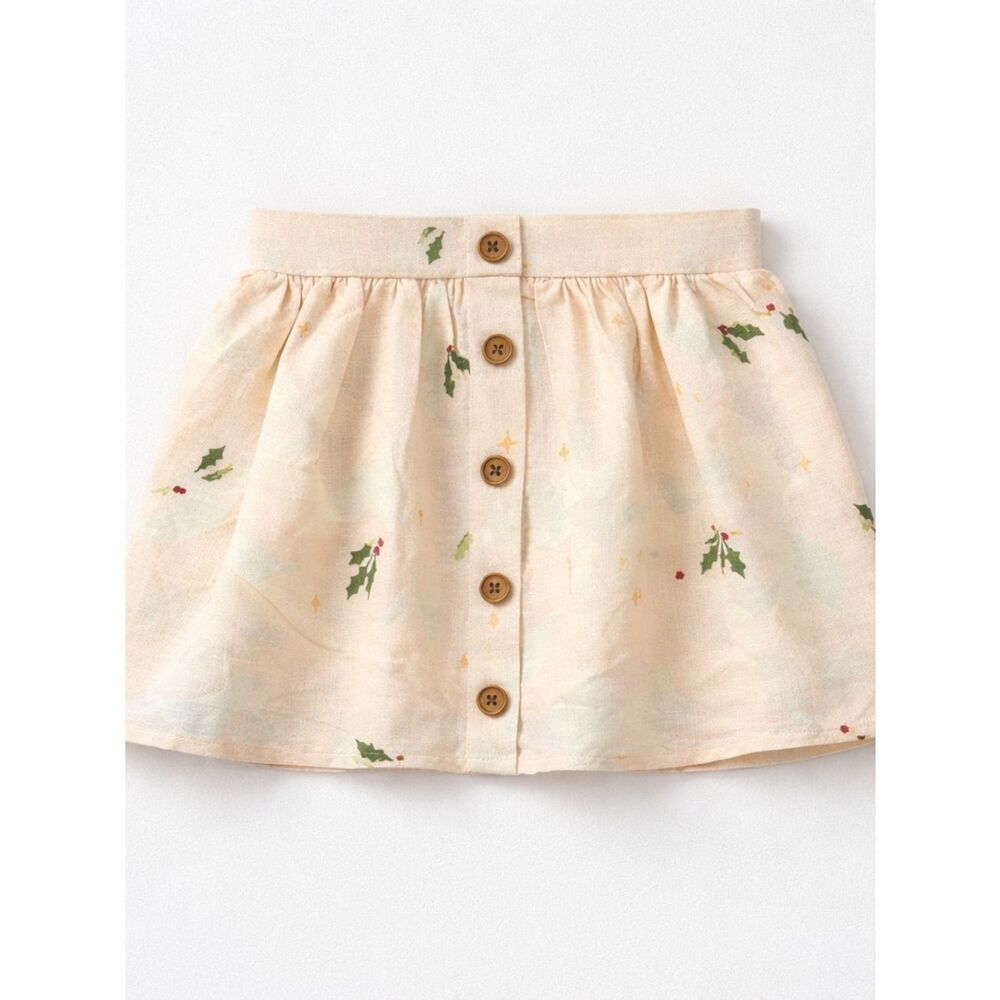 Sweet Honey pale peach skirt with holly and dove print size 6 NWT